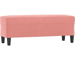 vidaXL Bankje - Fluweel - 100x35x41 cm - Roze Fluweel Bank - Roze Bank - Kleine Bank - Salontafel - Bijzettafel