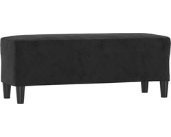 vidaXL Bankje - Fluweel - 100x35x41 cm - Zwart Fluweel Bank - Zwarte Bank - Salonbank - Bijzettafel - Woonaccessoires