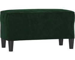 vidaXL Bankje - Fluweel - 70x35x41 cm - Donkergroen Fluweelbank - Donkere Bank - Salonbank - Bijzettafel - Eetkamerstoel