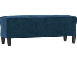 vidaXL Bankje - Fluweel Blauw - 100x35x41 cm Fluweel Bank - Blauwe Bank - Salonbank - Kleine Bank - Bijzettafel