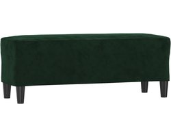 vidaXL Bankje - Fluweel - Donkergroen - 100x35x41 cm Fluweel Bank - Donkere Bank - Salonbank - Bijzettafel - Woonaccessoires