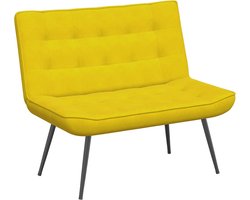 vidaXL Bankje - Fluweel Geel - 110x74x84 cm Fluweel Bank - Geel Bank - Lounge Bank - Kleine Bank - Eetkamerstoel