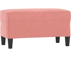 vidaXL Bankje - Fluweel - Roze - 70x35x41 cm Fluweelbank - Roze Bank - Kleine Bank - Salonbank - Bankschikking