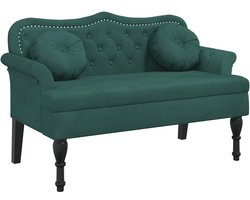 vidaXL Bankje met kussens 120,5x65x75 cm fluweel donkergroen - Bankje - Bankjes - Halbankje - Gangbankje