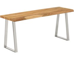 vidaXL - Bankje - met - natuurlijke - rand - 105 - cm - massief - acaciahout