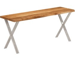 vidaXL - Bankje - met - natuurlijke - rand - 105 - cm - massief - acaciahout