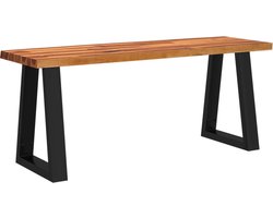 vidaXL - Bankje - met - natuurlijke - rand - 110 - cm - massief - acaciahout