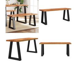 vidaXL Bankje met natuurlijke rand 110 cm massief acaciahout - Bankje - Bankjes - Halbank - Schoenenbank