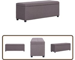 vidaXL Bankje met opbergvak 116 cm - Taupe Opslagbanken - Kastbank - Banksysteem - Woonaccessoires - Stoffen Bank