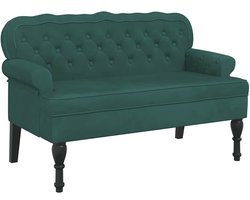 vidaXL Bankje met rugleuning 119,5x64,5x75 cm fluweel donkergroen - Bankje - Bankjes - Halbankje - Gangbankje