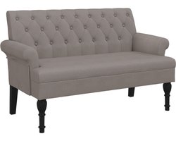 vidaXL - Bankje - met - rugleuning - 120x62x75,5 - cm - stof - taupe