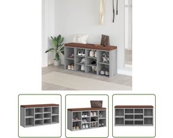 vidaXL Bankje - Schoenenbank - Schoenenbank 103x30x48 cm bewerkt hout grijs sonoma eikenkleur - Opbergruimte - Schoenuitlegger - Meubilair