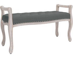 vidaXL Bankje - Stof Donkergrijs - 110x45x60 cm Gangbankje - Vintage Meubels - Stoffen Bank - Donkere Kleuren - Salontafel