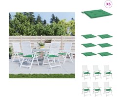 vidaXL Bankkussen - Bankkussens - Stoelkussen - Rugkussen - Tuinstoelkussens 6 st 50x50x3 cm oxford stof groen