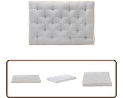 vidaXL Bankkussen Pallet - 120x80x10 cm - Grijs Pallet Bankkussen - Paletbankkussen - Zitkussen - Tuinstoel Kussen - Outdoor Kussen