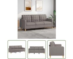 vidaXL Banks Kopen - 3 Zits Bank - Driezitsbank 180 cm stof taupe - Lounge Meubels - Stoffen Bank - Taupe Bank