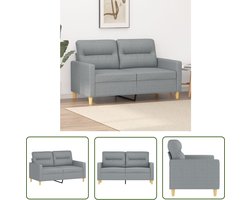 vidaXL Banks Kopen - Tweezitsbank - Tweezitsbank 120 cm stof lichtgrijs - Lounge Meubels - Salonmeubilair - Grijs Sofa
