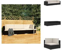 vidaXL Bankset - Banksets - Driezitsbank - Driezitsbanken - 3-delige Loungeset met kussens poly rattan zwart