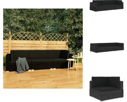 vidaXL Bankset - Banksets - Driezitsbank - Driezitsbanken - 3-delige Loungeset met kussens poly rattan zwart