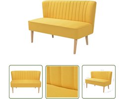 vidaXL Banksofa - Tweezitsbank - Bank 117x55,5x77 cm stof geel - Compacte Bank - Gele Bank - Moderne Bank