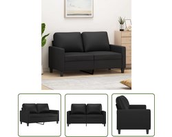 vidaXL Banksofa - Tweezitsbank - Tweezitsbank 120 cm kunstleer zwart - Salonmeubel - Zwart Meubilair - Kunstleder Sofa