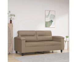 vidaXL Banksofa - Tweezitsbank - Tweezitsbank 140 cm kunstleer cappuccinokleurig - Kapstok - Salontafel - Bruine Bank