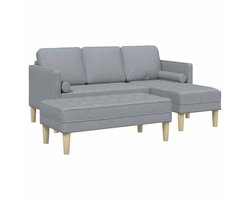 vidaXL - Bankstel - 2 - st - Lichtgrijs - Polyester