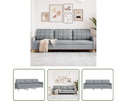vidaXL Bankstel - Drie Gezichtsbank - Driezitsbank 210 cm stof lichtgrijs - Salontafel - Living Room Furniture - Lounge Sofa