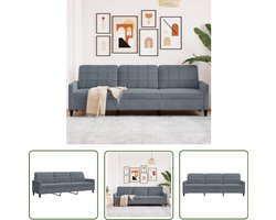 vidaXL Bankstel - Drie Persoons Bank - Driezitsbank 210 cm fluweel donkergrijs - Salontafel - Lounge Stoffen Bank - Design Bank