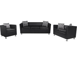 vidaXL - Bankstel - kunstleer - zwart