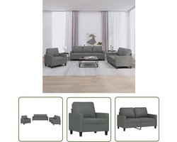 vidaXL Bankstel - Loungeset - 3-delige Loungeset met kussens stof donkergrijs - Donker Grijs - Stoffen Sofa - Lounge Set