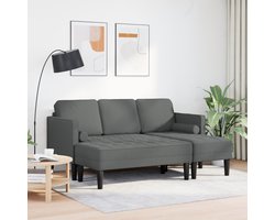 vidaXL - Bankstel - met - kussen - 2 - pcs - Donkergrijs - Polyester