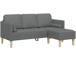 vidaXL - Bankstel - met - kussen - Donkergrijs - Polyester