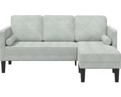 vidaXL - Bankstel - met - kussen - Lichtgrijs - Polyester