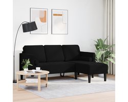 vidaXL - Bankstel - met - kussen - Zwart - Polyester