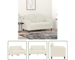 vidaXL Bankstel - Tweezitsbank - Tweezitsbank 120 cm fluweel crèmekleurig - Salontafel - Lounge Meubilair - Velours Bank