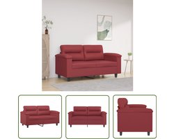 vidaXL Bankstel - Tweezitsbank - Tweezitsbank 120 cm kunstleer wijnrood - Salontafel - Woonkamermeubilair - Rode Bank