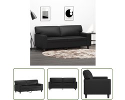 vidaXL Bankstel - Tweezitsbank - Tweezitsbank 140 cm kunstleer zwart - Salontafel - Moderne Bank - Leren Bank