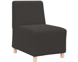 vidaXL - Bankstoel - zonder - armleuningen - 55 - cm - gekrulde - wolachtige - stof - donkergrijs