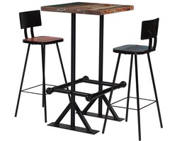 vidaXL Bar Set - Bar Sets - Barset - Barsets - 3-delige Barset massief gerecycled hout meerkleurig