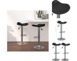 vidaXL - Barkruk - 2 - st - verchroomd - staal - en - kunstleer - zwart
