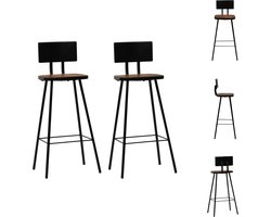 vidaXL Barkruk - Barkrukken - Aanrecht Stoelen - Keukenstoelen - Barkrukken 2 st massief gerecycled hout