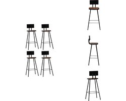 vidaXL Barkruk - Barkrukken - Aanrecht Stoelen - Keukenstoelen - Barkrukken 4 st massief gerecycled hout