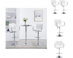 vidaXL Barkruk - Barkrukken - Bar Kruk - Bar Krukken - Barstoelen 2 st kunstleer wit