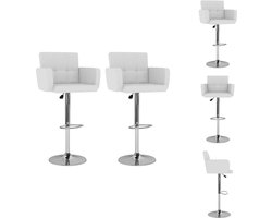 vidaXL Barkruk - Barkrukken - Bar Kruk - Bar Krukken - Barstoelen 2 st kunstleer wit