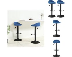 vidaXL Barkruk - Barkrukken - Barkrukje - Barkrukjes - Barkrukken 2 st fluweel blauw
