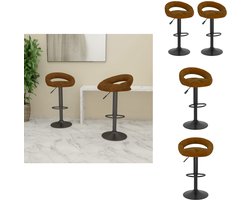 vidaXL Barkruk - Barkrukken - Barkrukje - Barkrukjes - Barkrukken 2 st fluweel bruin