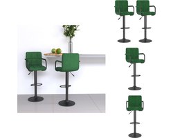 vidaXL Barkruk - Barkrukken - Barkrukje - Barkrukjes - Barkrukken 2 st fluweel donkergroen