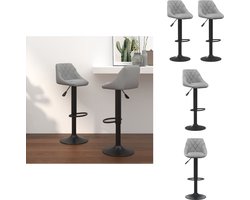 vidaXL Barkruk - Barkrukken - Barkrukje - Barkrukjes - Barkrukken 2 st fluweel lichtgrijs