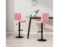 vidaXL Barkruk - Barkrukken - Barkrukje - Barkrukjes - Barkrukken 2 st fluweel roze